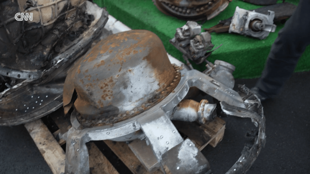Warhead separation unit found among the remains of Russia’s Oreshnik missile. (Source: CNN)