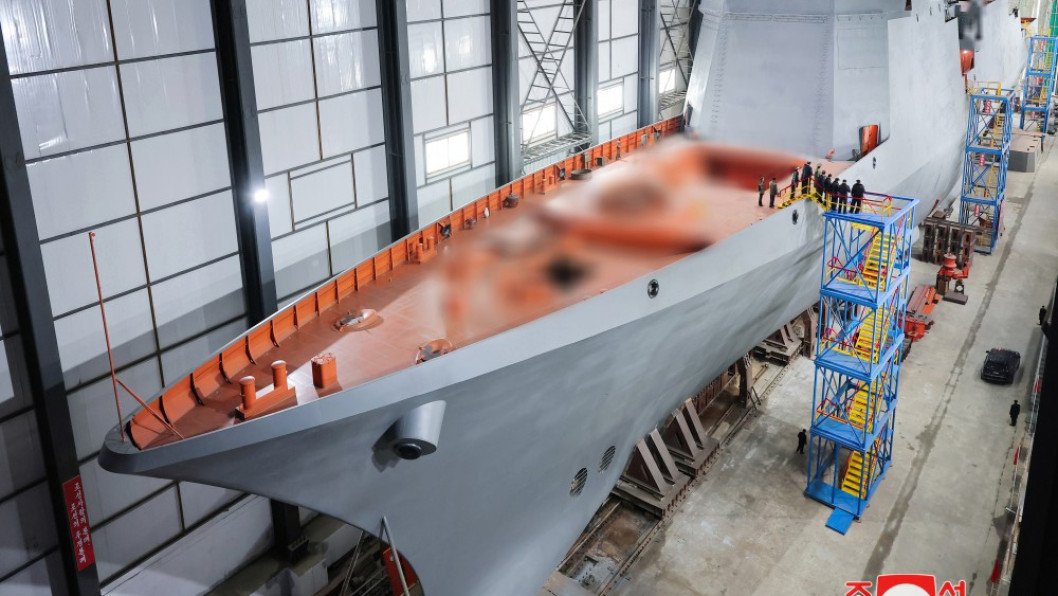 Mysterious 144-Meter North Korean Warship Spotted in Dry Dock, Satellite Images Reveal