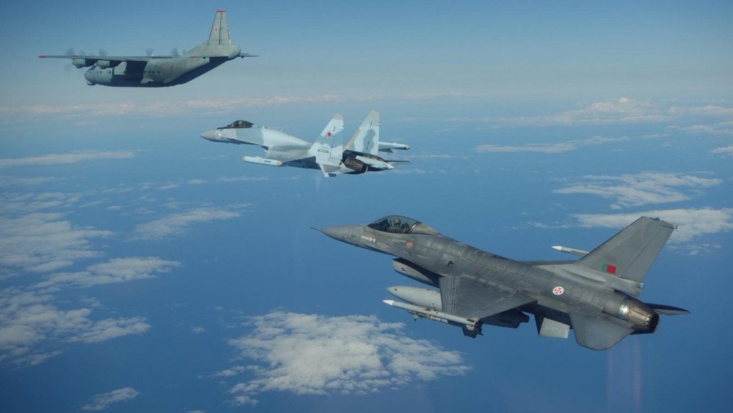 NATO F-16s Scramble Over Baltic Sea to Intercept Russian Su-35 Fighter and An-12 Aircraft
