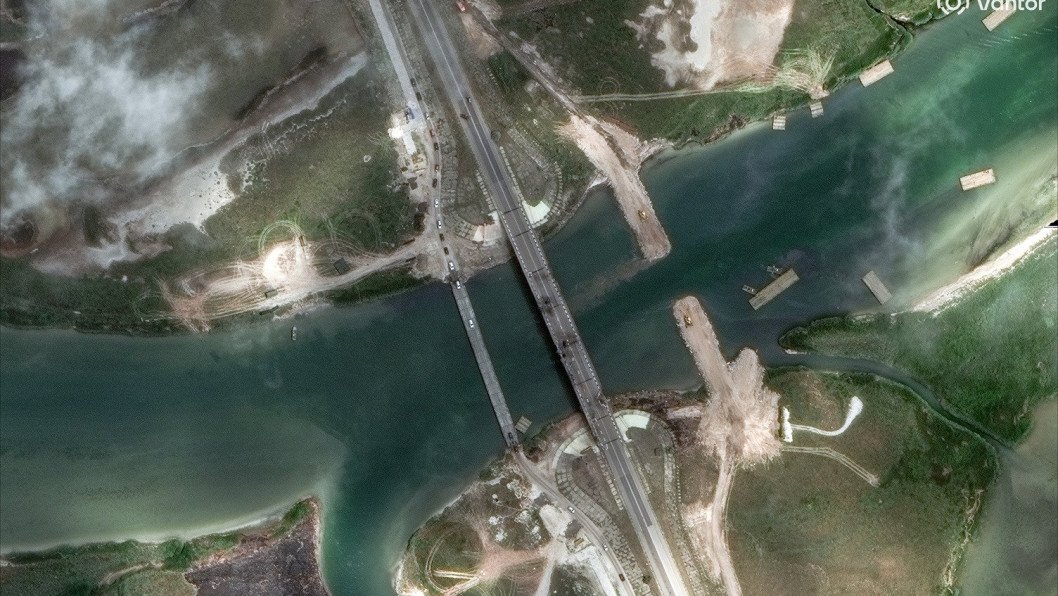 Russia Tries to Restore Crimea Supply Route With New Crossing After Ukrainian Drone Strikes