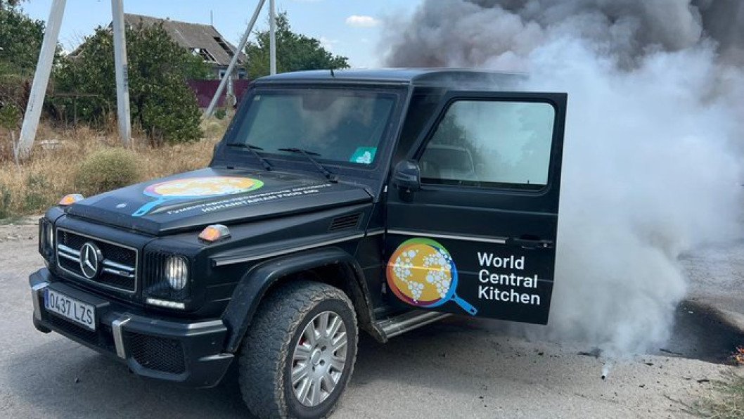 World Central Kitchen Truck Hit by a Russian Drone Strike in Ukraine