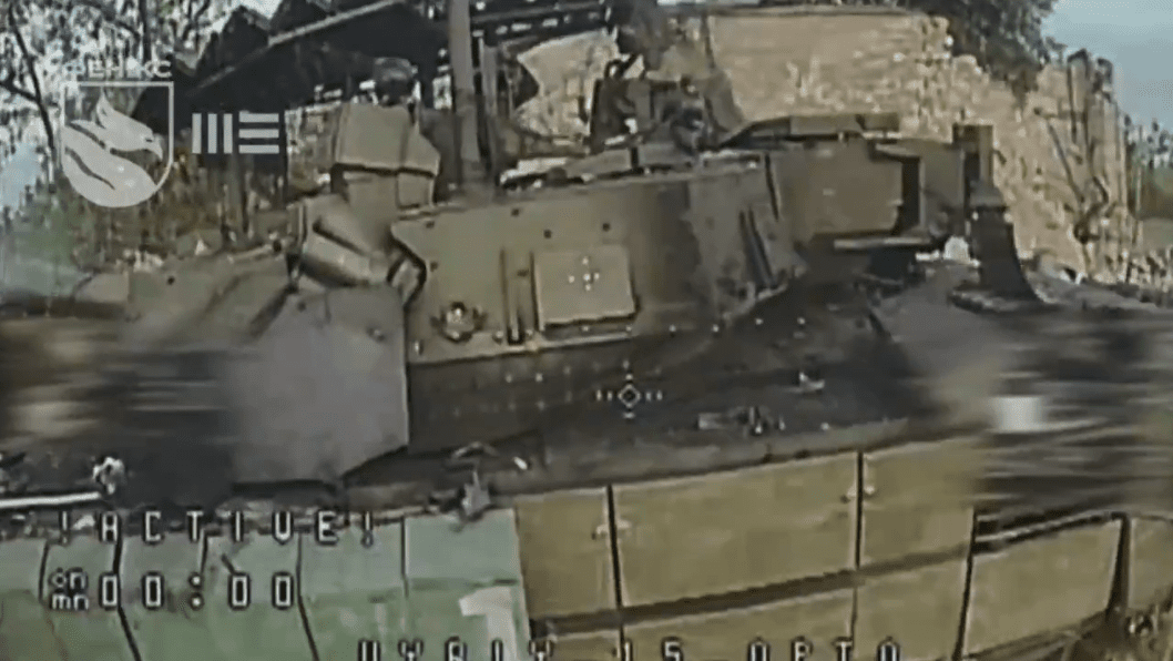 Ukraine’s FPV Drone Breaks Through Russia’s New Tank Defense on First Known Battlefield Use