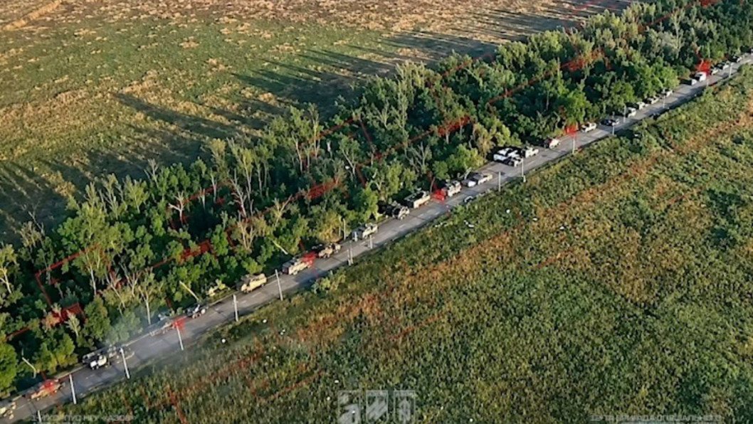 Russia Parked Dozens of Vehicles 12 Miles Behind the Front. Azov Drones Burned Them Anyway