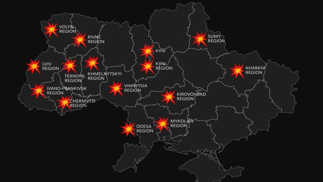 Russia Bombards Ukraine’s Major Cities and Power Grid in Massive Missile and Drone Strike