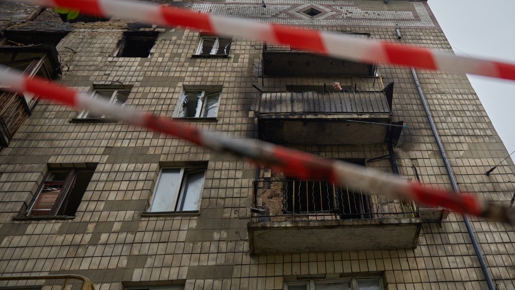Photos Show the Destruction After Russian Direct Strikes on Kyiv Homes Kill a Mother and Her Child