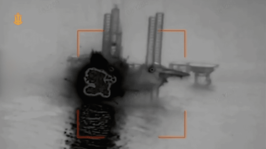 Ukrainian Navy Destroys Russian Drone Control Equipment on Black Sea Gas Platform