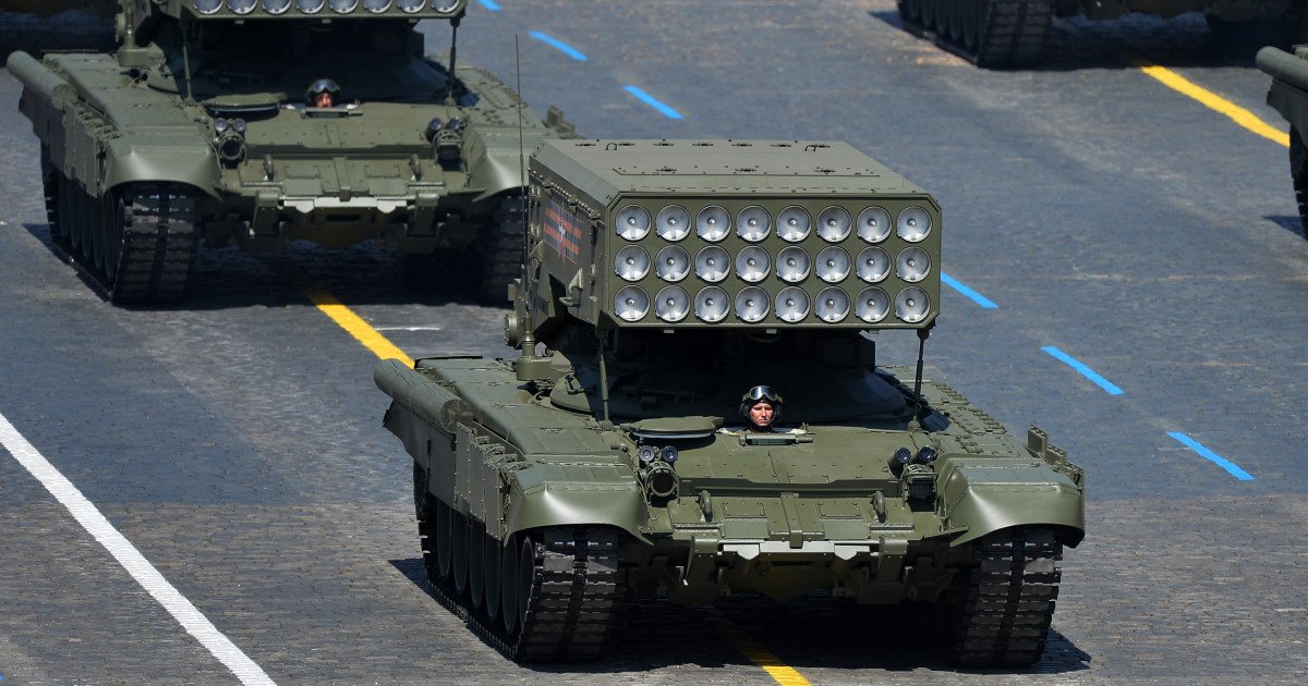 Ukraine Struck Russian TOS-1A “Solntsepyok” Flamethrower Hidden