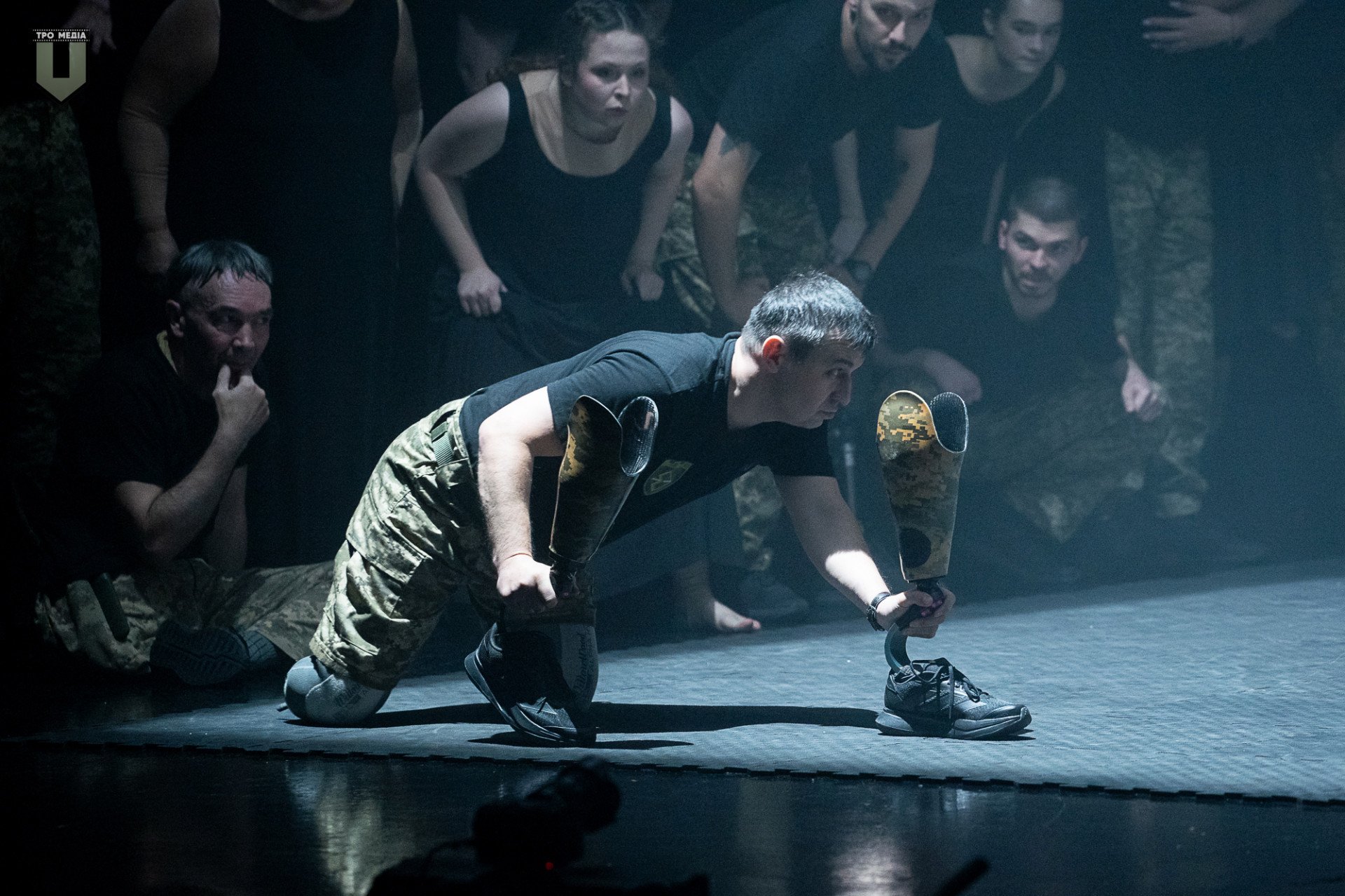 The Theatre of Veterans presents “Eneida,” developed over more than a year and combining movement, music, and performance, Kyiv, 2025. (Photo: Theater of Veterans)