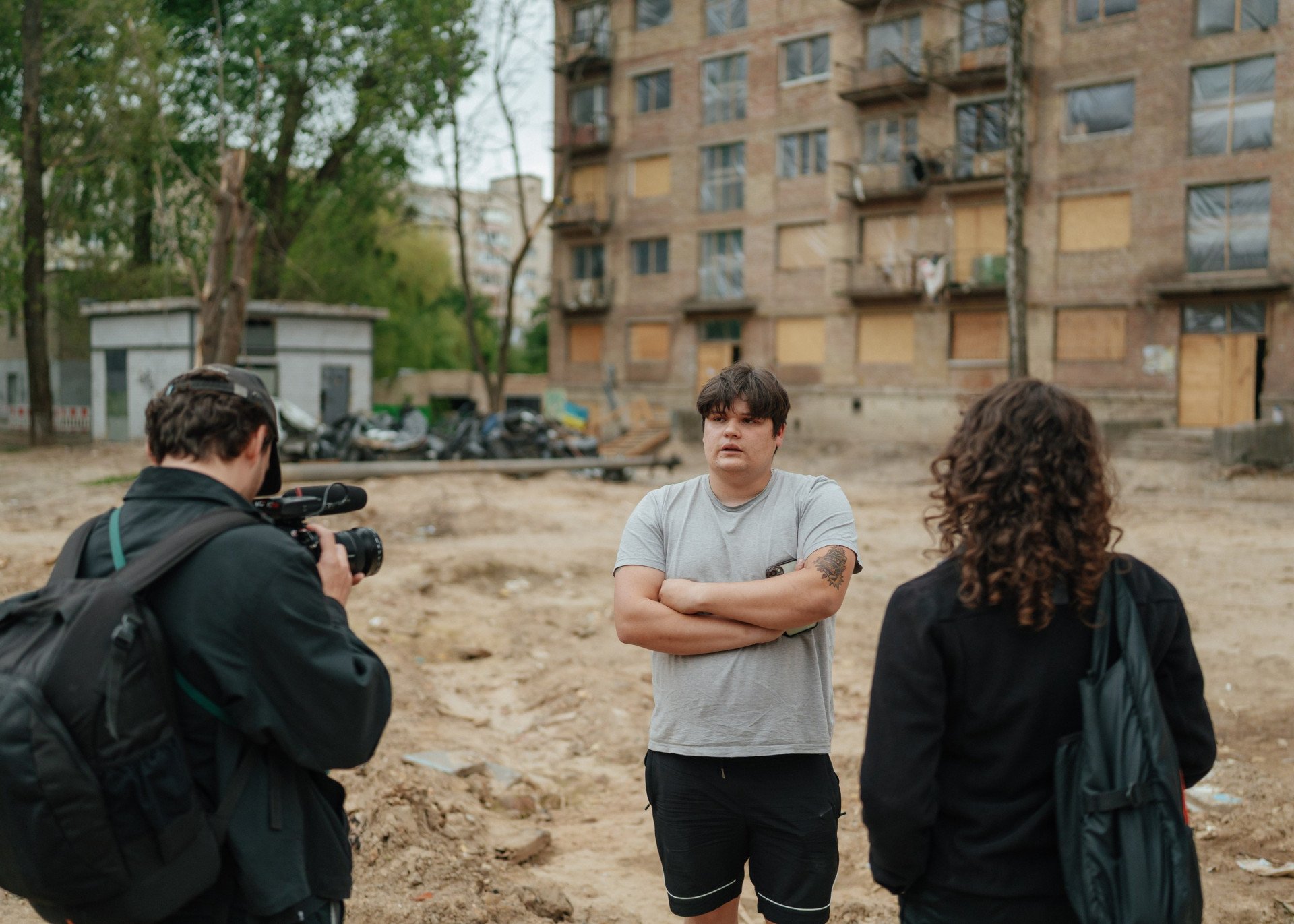 Yana’s older brother, Ihor, recalls the day of the Russian attack, May 20, 2025. (Source: Andrii Yushchak) Yana’s older brother, Ihor, recalls the day of the Russian attack, May 20, 2025. (Source: Andrii Yushchak)