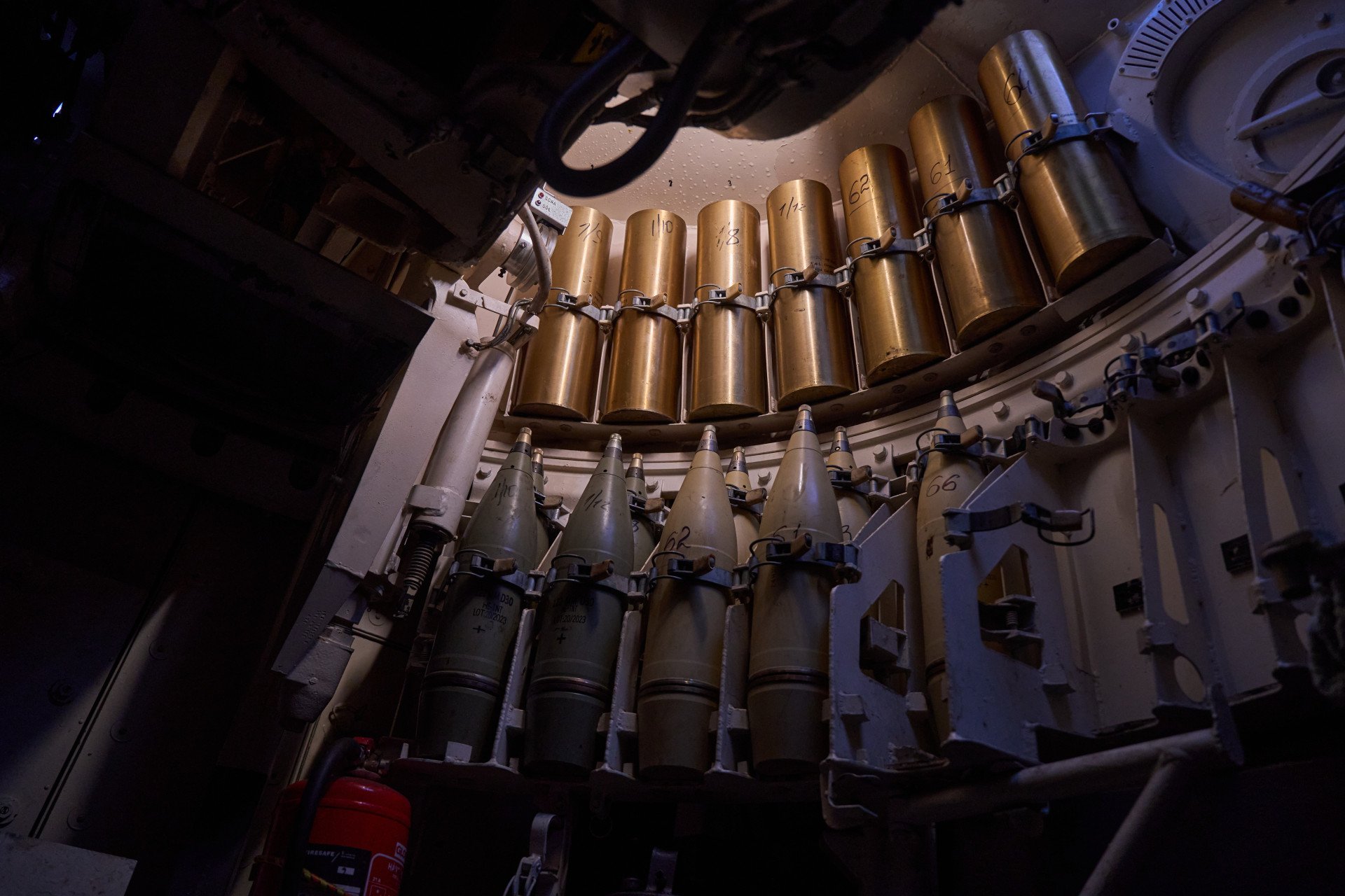 The ammunition for the 2S1 "Gvozdika" self-propelled howitzer is ready to be used against the Russian positions. (Photo: Mykyta Shandyba)