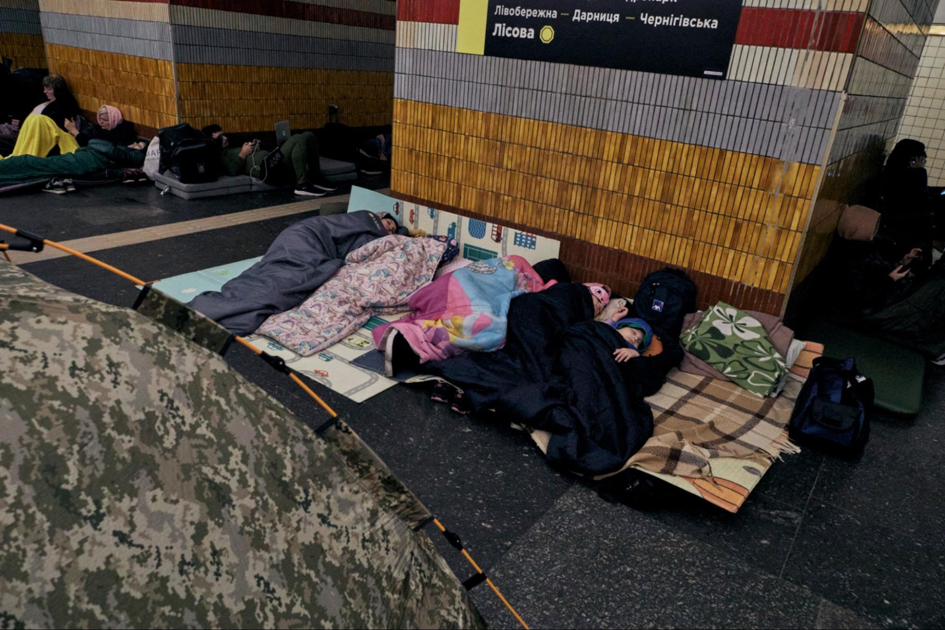 Kyiv residents take shelter in a metro station, tens of meters underground. Kyiv, Ukraine, October 6, 2026 (Photo: Louis Beaudemont/UNITED24 Media)