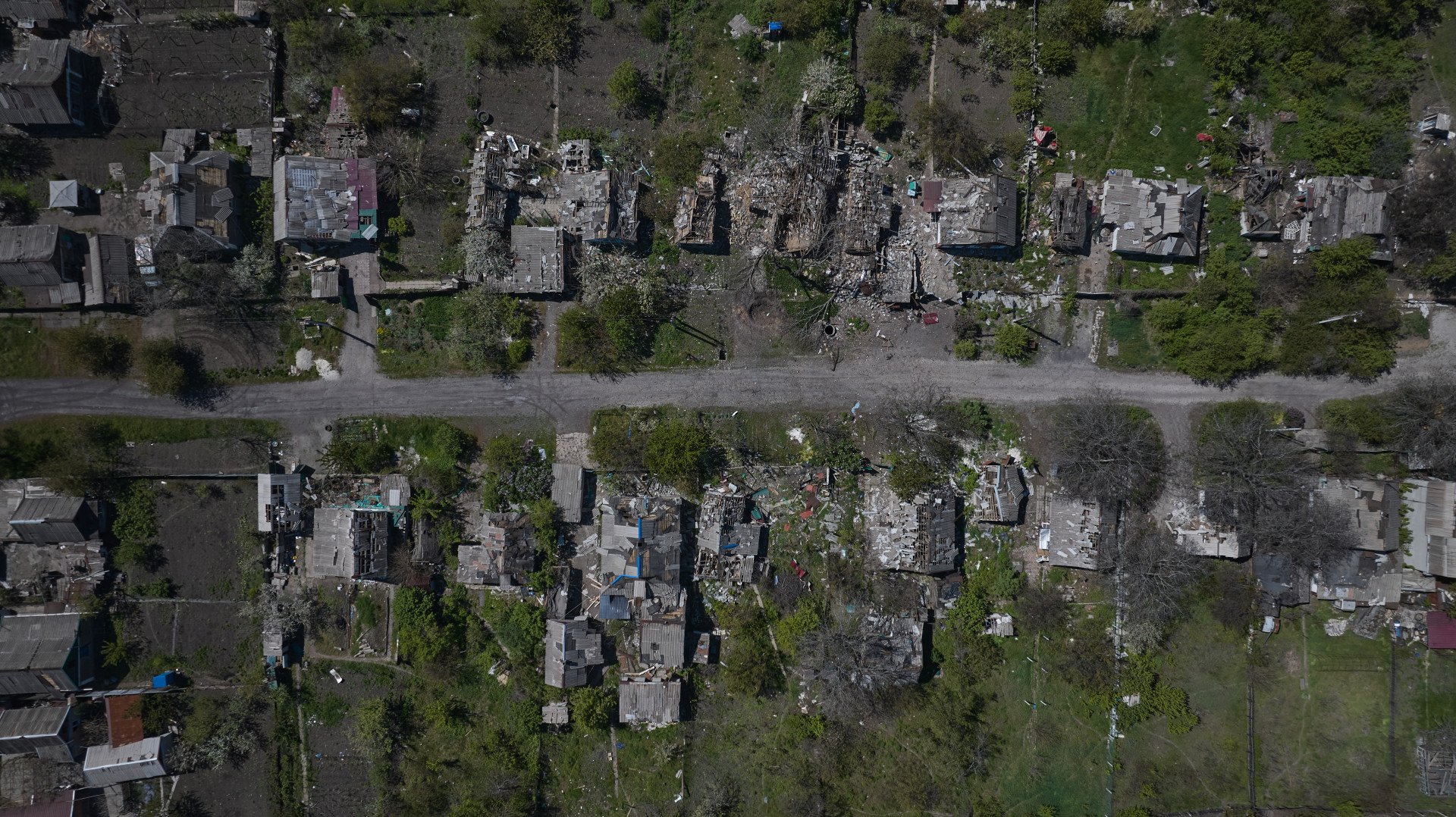 Destroyed civilian houses in the city of Pokrovsk, Donbas region. (Source: Mykyta Shandyba UNITED24 Media) Destroyed civilian houses in the city of Pokrovsk, Donbas region. (Source: Mykyta Shandyba UNITED24 Media)
