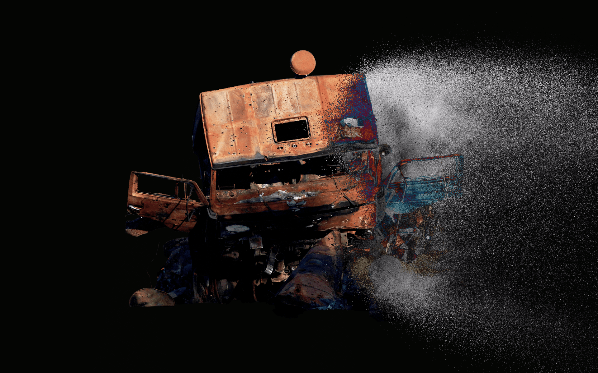 Illustrative image. Destroyed Russian military truck. (Source: UNITED24 Media/Oleksandr Manukians)