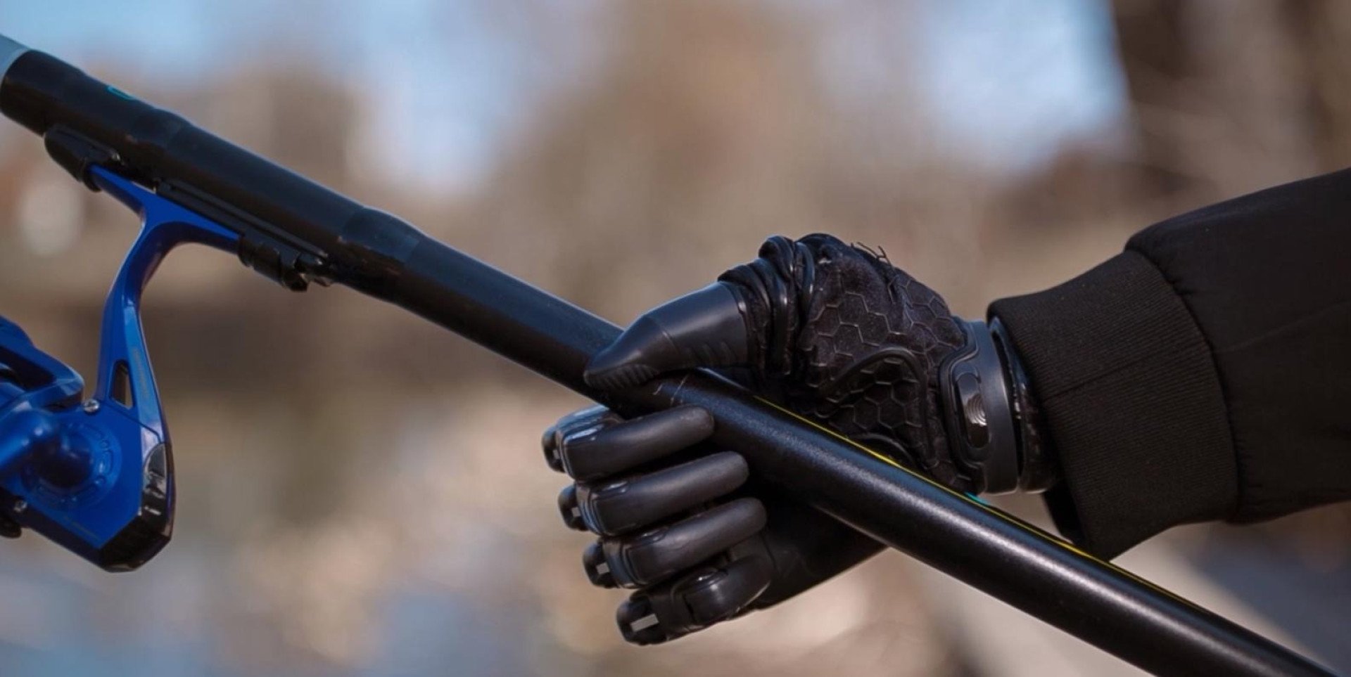 A person grips a trekking pole with a prosthetic hand. (Source: Brave1's press office)