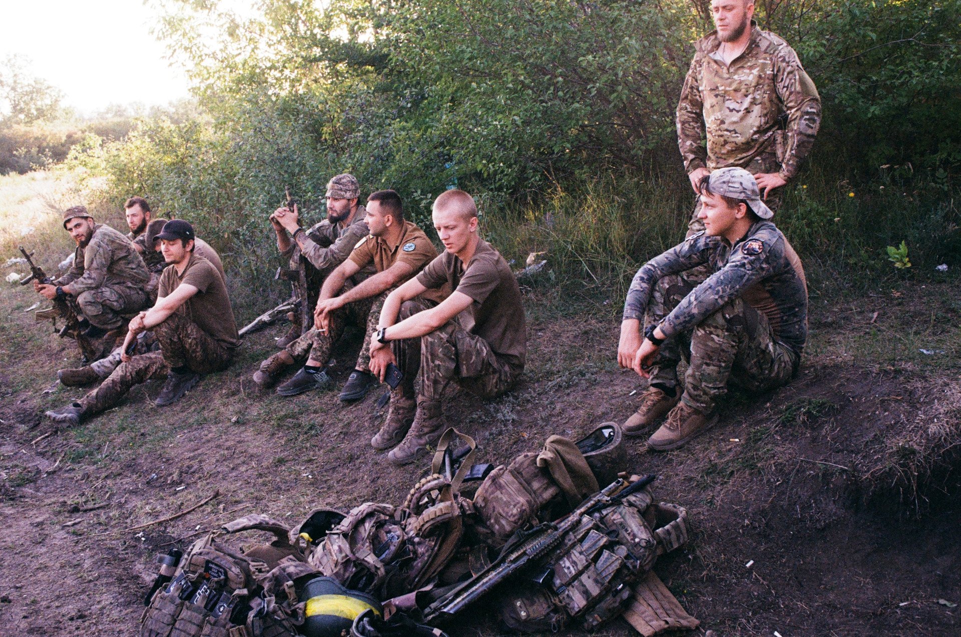The brigade waits in an undisclosed location to drive to positions. Ukraine, August 2025. Photo by Lucile Brizard/UNITED24 Media.