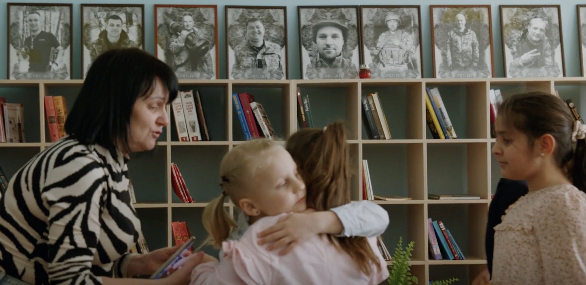 Kateryna Gornostai describes filming one of the most painful scenes—when a girl sees a portrait of her father in the classroom after he had been killed at the front. (Source: 2Brave Productions)