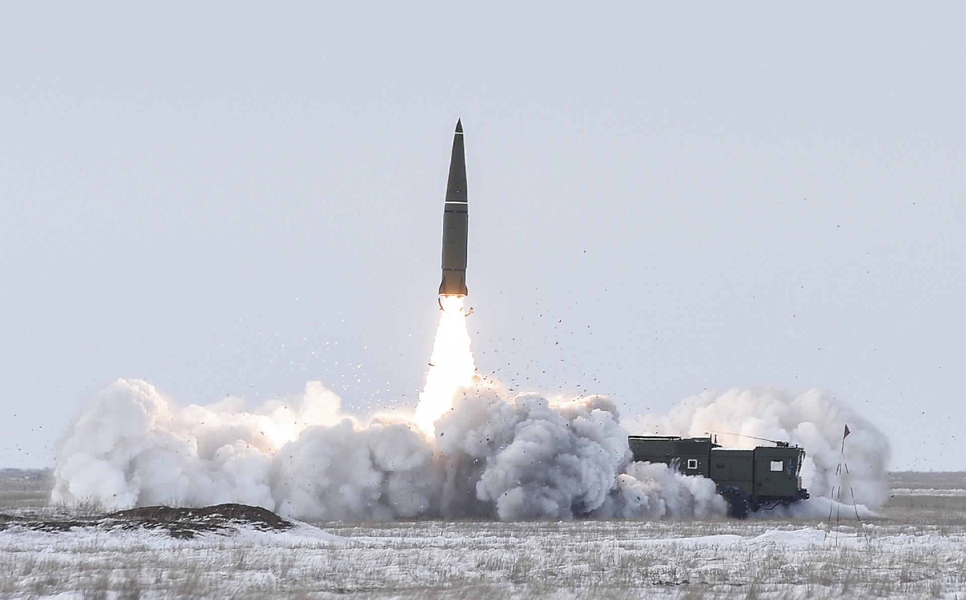 Illustrative image. 9K720 Iskander-M launch in 2018. (Source: Wikimedia) Illustrative image. 9K720 Iskander-M launch in 2018. (Source: Wikimedia)