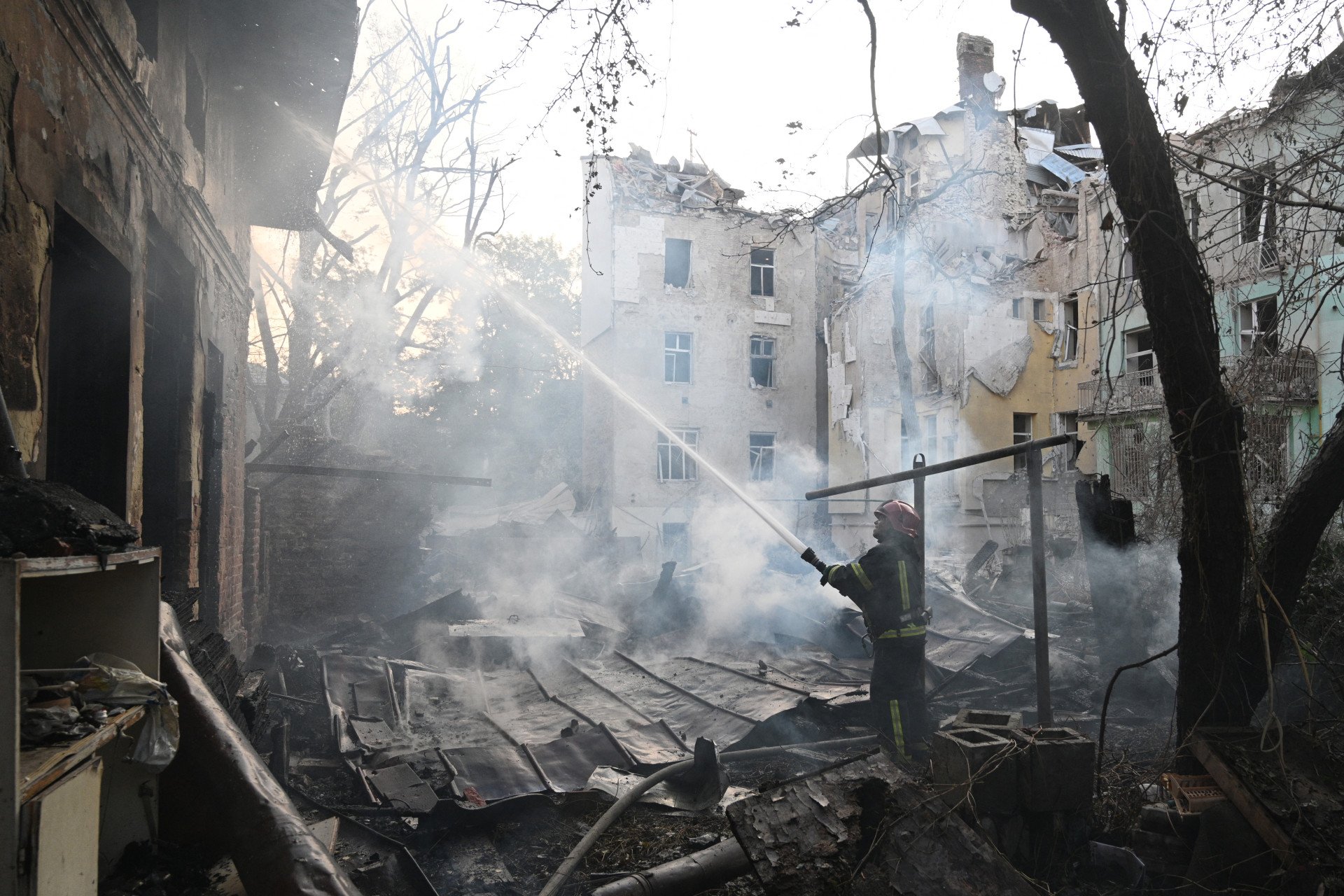 A Ukrainian rescuer works at the site of a missile attack in Lviv on September 4, 2024. (Source: Getty Images) A Ukrainian rescuer works at the site of a missile attack in Lviv on September 4, 2024. (Source: Getty Images)