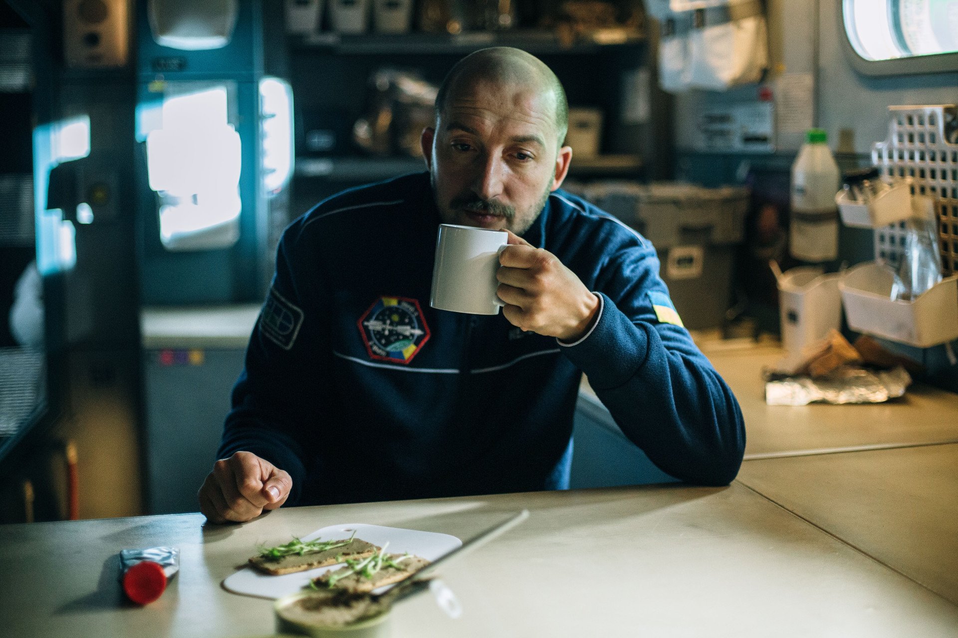 Actor Volodymyr Kravchuk stands between takes on the set of U Are the Universe. Filming began in 2021 but was interrupted by financing delays, the COVID-19 pandemic, and later the war. (Photo: ForeFilms)