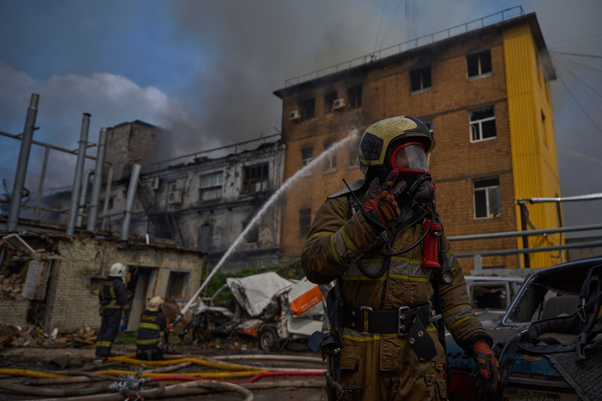 As Russia Set Kyiv Ablaze, Firefighters Rushed to Save the City As Russia Set Kyiv Ablaze, Firefighters Rushed to Save the City—Photos