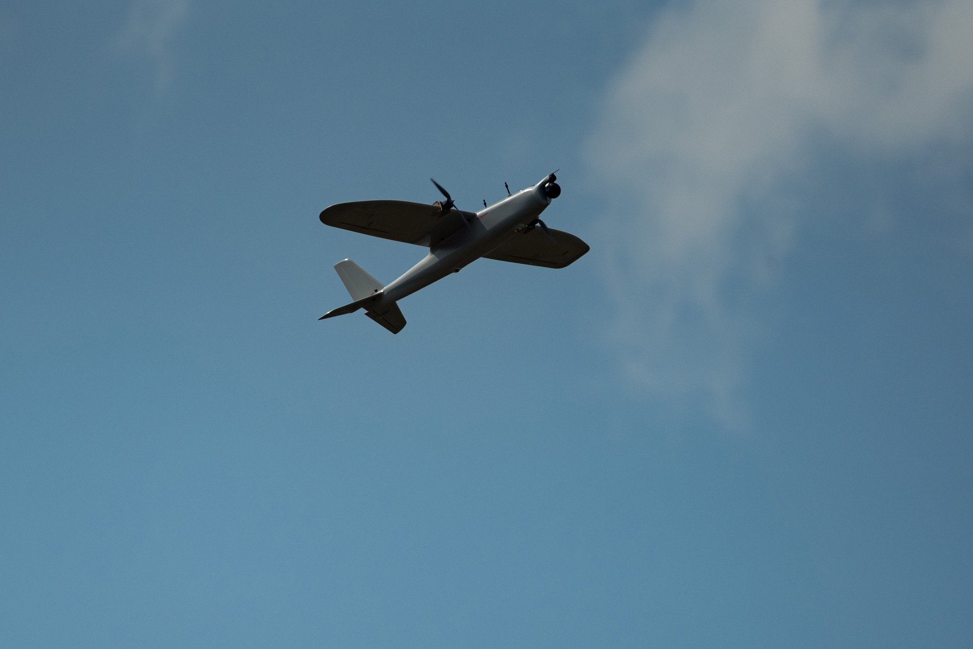 DEVIRO’s Palytsya prototype strike drone in the air during the Demo Day TFUA exhibition, July 15, 2026. DEVIRO’s Palytsya prototype strike drone in the air during the Demo Day TFUA exhibition, July 15, 2026.