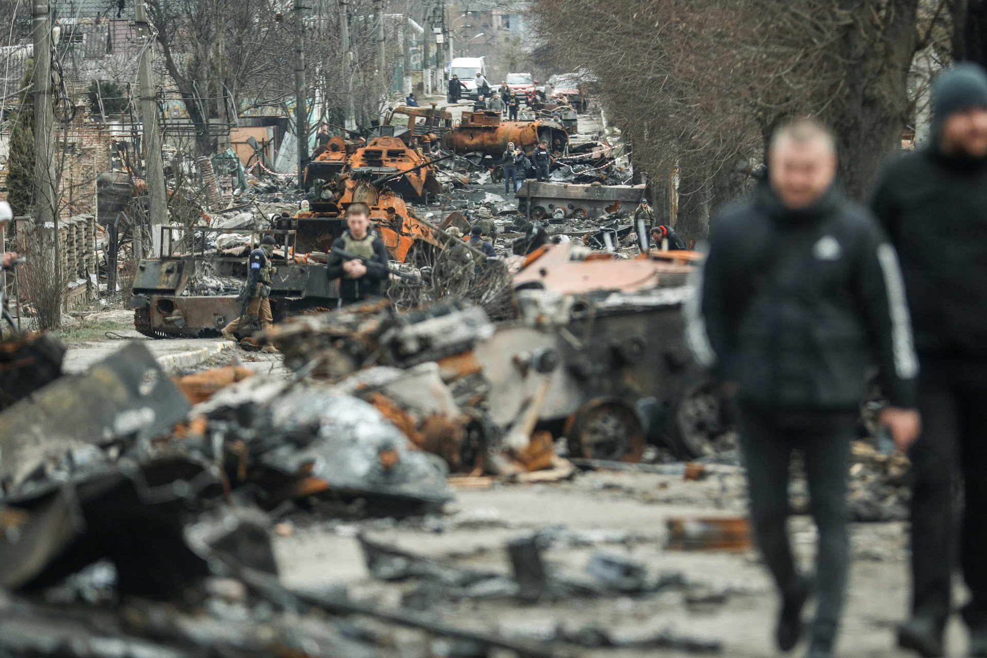 Massive destruction in Bucha town, the Kyiv region, after it was liberated from the Russian army. (Photo by Aziz Karimov, Getty) Massive destruction in Bucha town, the Kyiv region, after it was liberated from the Russian army. (Photo by Aziz Karimov, Getty)