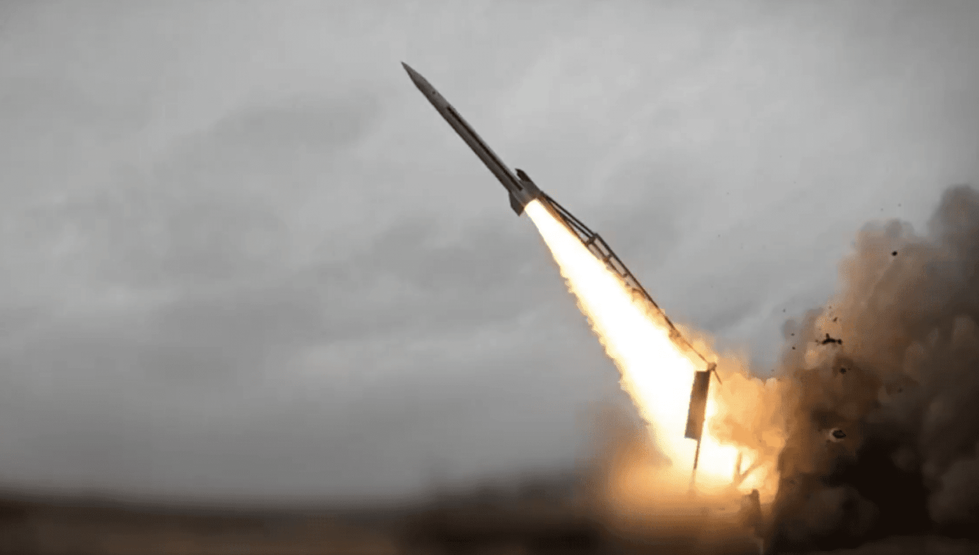 Launch of the Ukrainian FP-7 short-range ballistic missile, 2026. (Source: Fire Point)