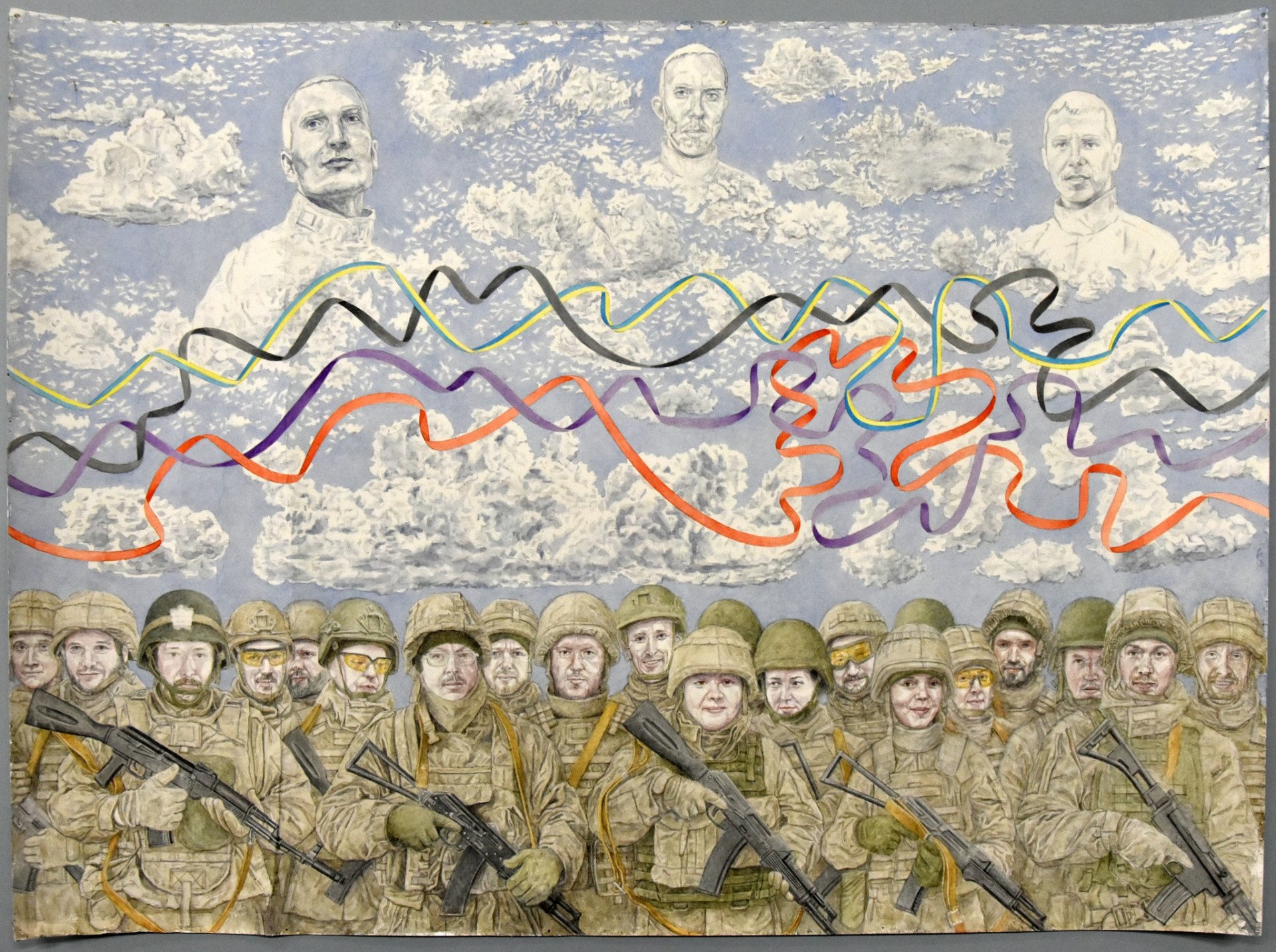 A painting from David Chichkan’s project “With Ribbons and Flags” (2022-2023). Source: david.chichkan/Facebook