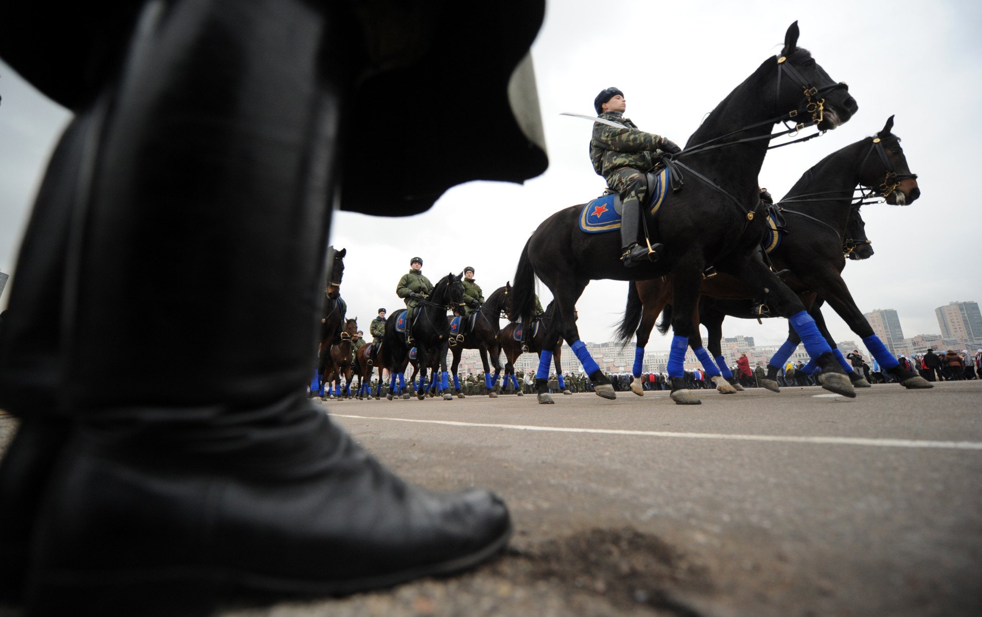 Why Would Russia Revive Horse Cavalry on the Battlefield in the Age of War Drones? Horsemen of Russia’s elite presidential regiment take part in parade rehearsals on Red Square, October 2011. (AFP/Getty Images)