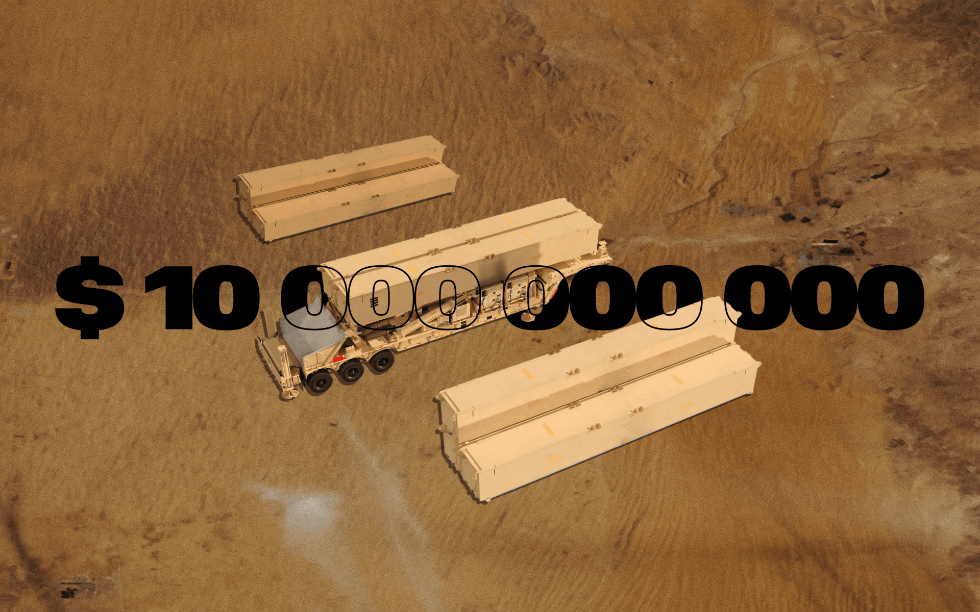 Aerial view of a missile defense battery in a desert landscape. Illustrative image. (Source: UNITED24 Media/Oleksandr Manukians) Aerial view of a missile defense battery in a desert landscape. Illustrative image. (Source: UNITED24 Media/Oleksandr Manukians)