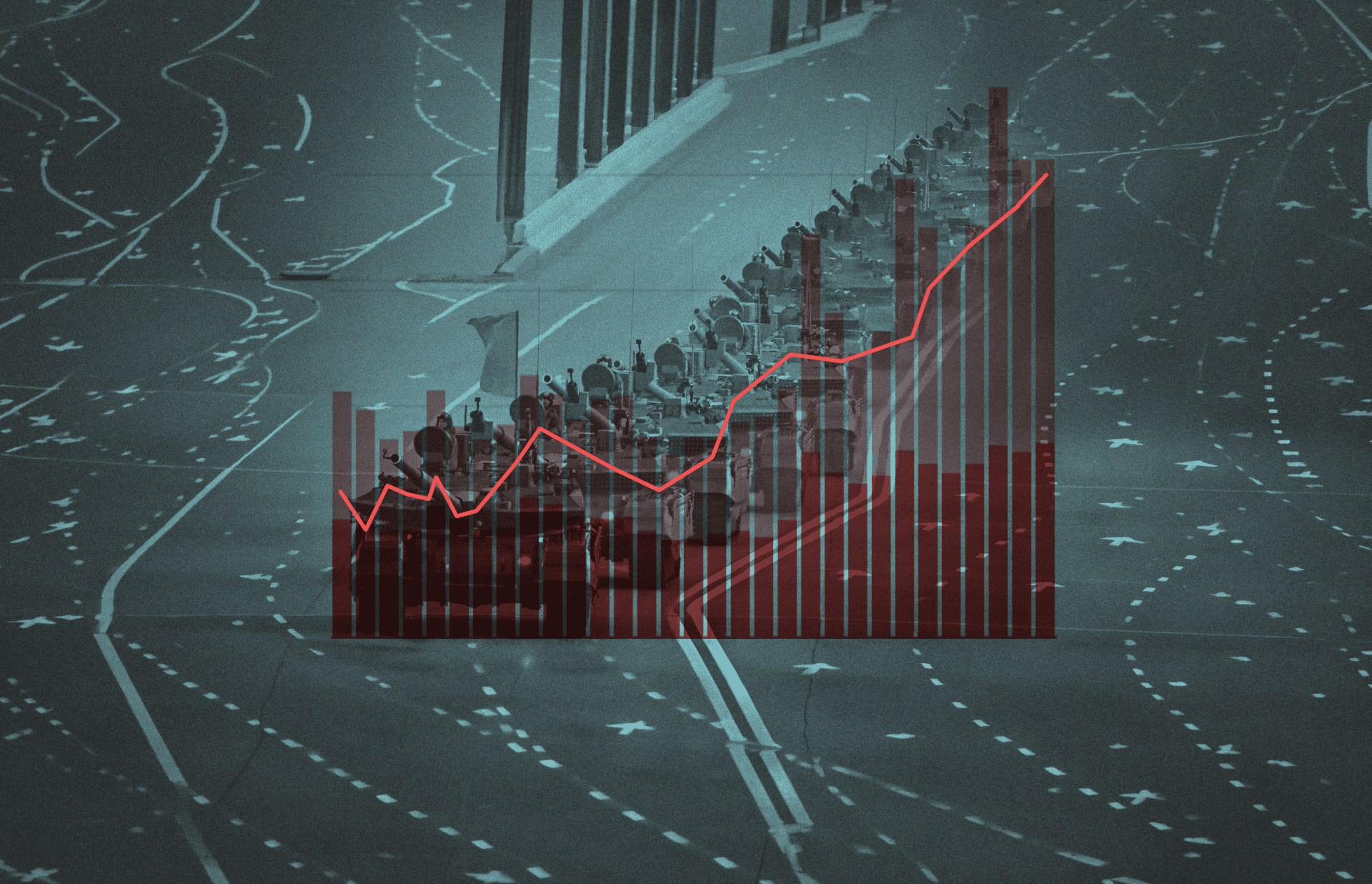 Graphic representing Russian spending increases