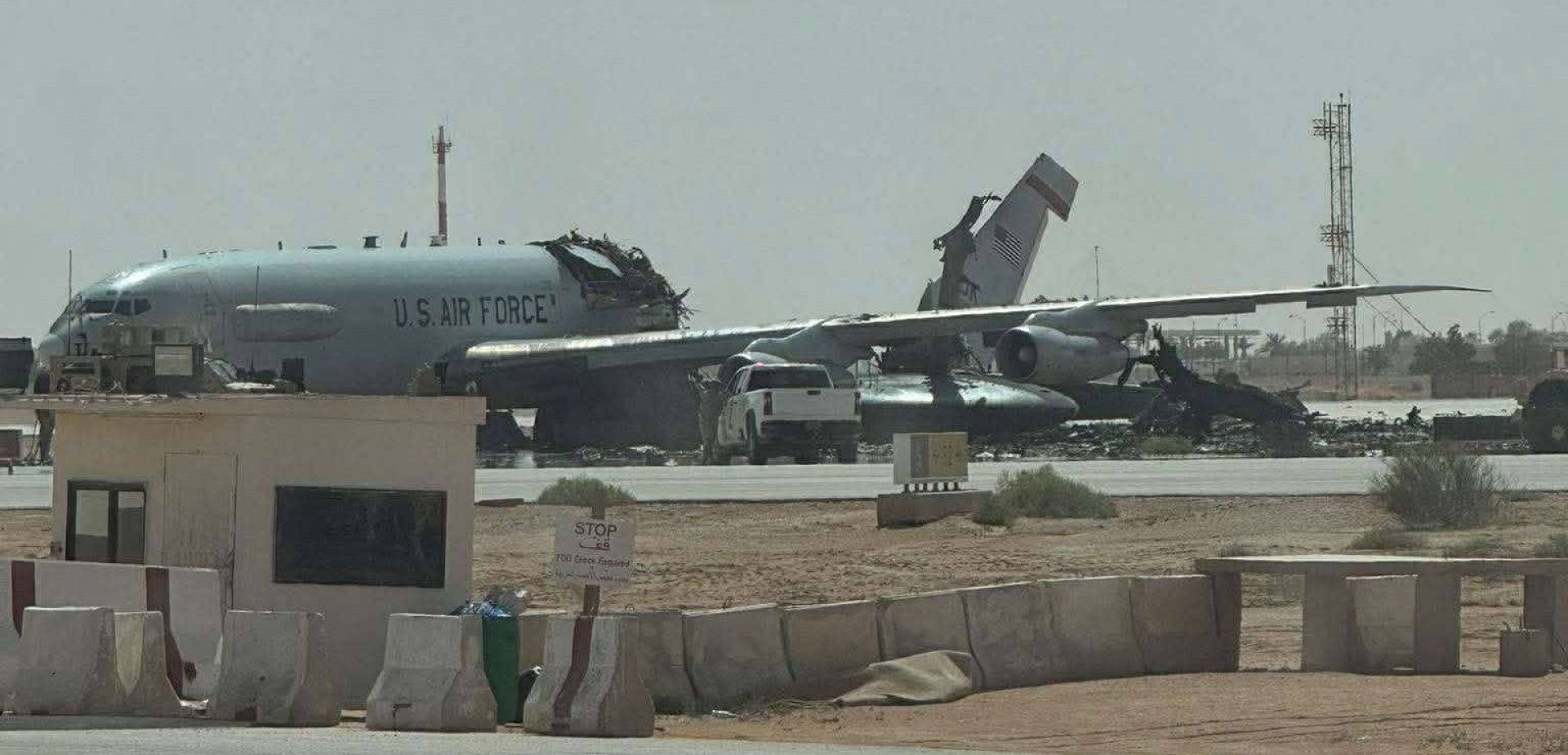 Destroyed US E-3G Sentry AWACS aircraft in Saudi Arabia, March 2026. (Source: sentdefender/X)