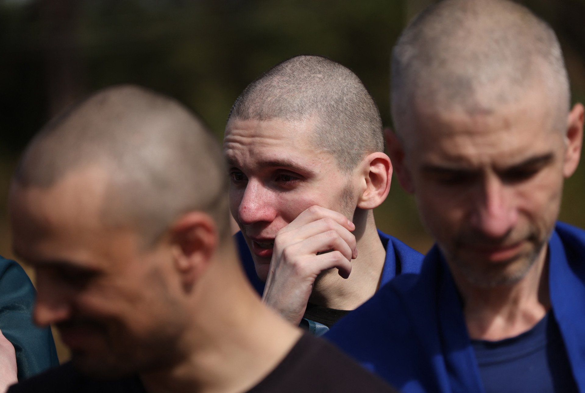 A Ukrainian serviceman reacts after being released from Russian captivity at an undisclosed location near the Ukrainian-Belarusian border, on September 13, 2024, amid the Russian invasion in Ukraine. (Photo by ANATOLII STEPANOV/AFP via Getty) A Ukrainian serviceman reacts after being released from Russian captivity at an undisclosed location near the Ukrainian-Belarusian border, on September 13, 2024, amid the Russian invasion in Ukraine. (Photo by ANATOLII STEPANOV/AFP via Getty)