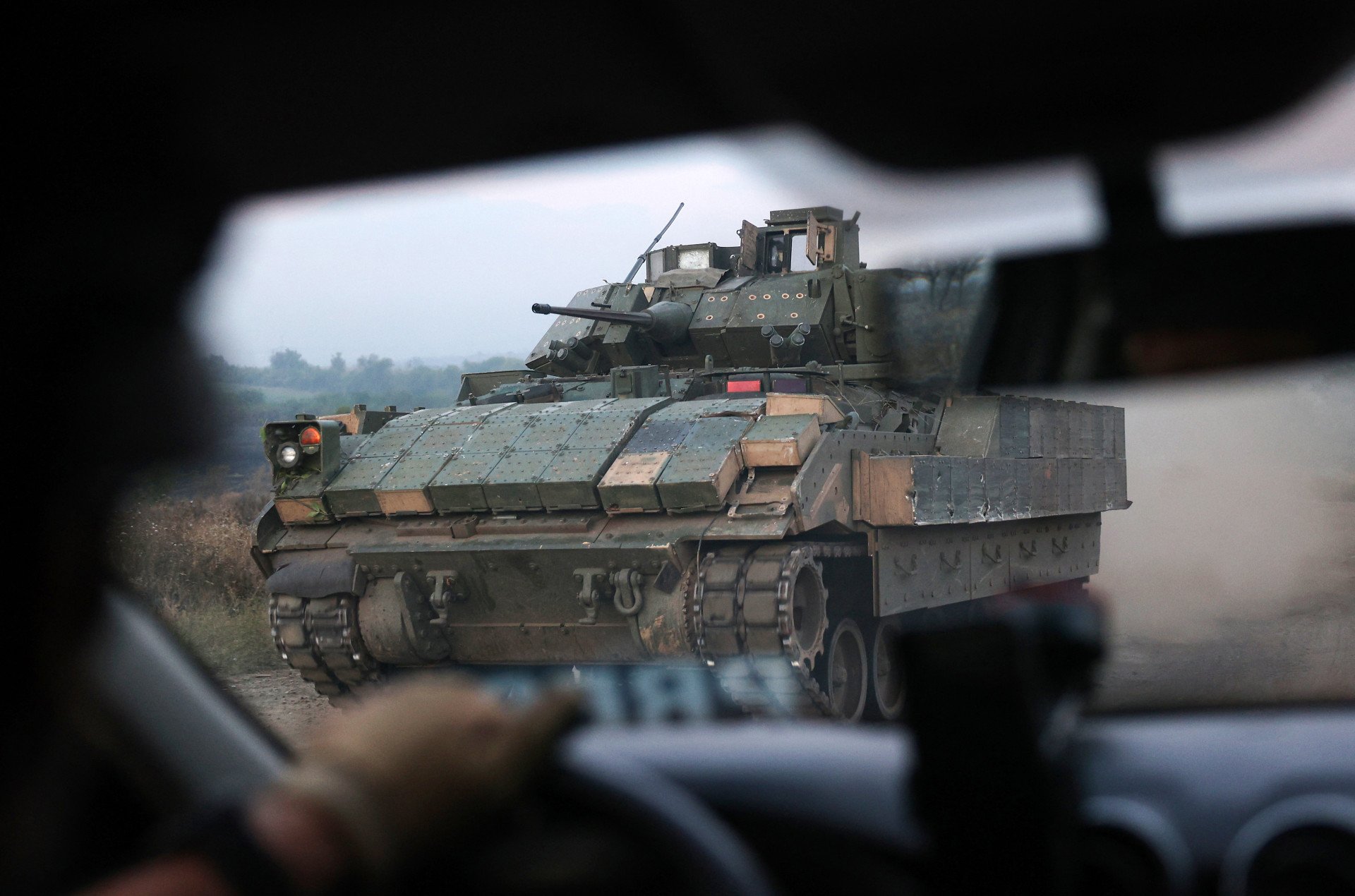 The Ukrainian BMP Bradley rides on a road not far from the town of Toretsk, Donetsk region