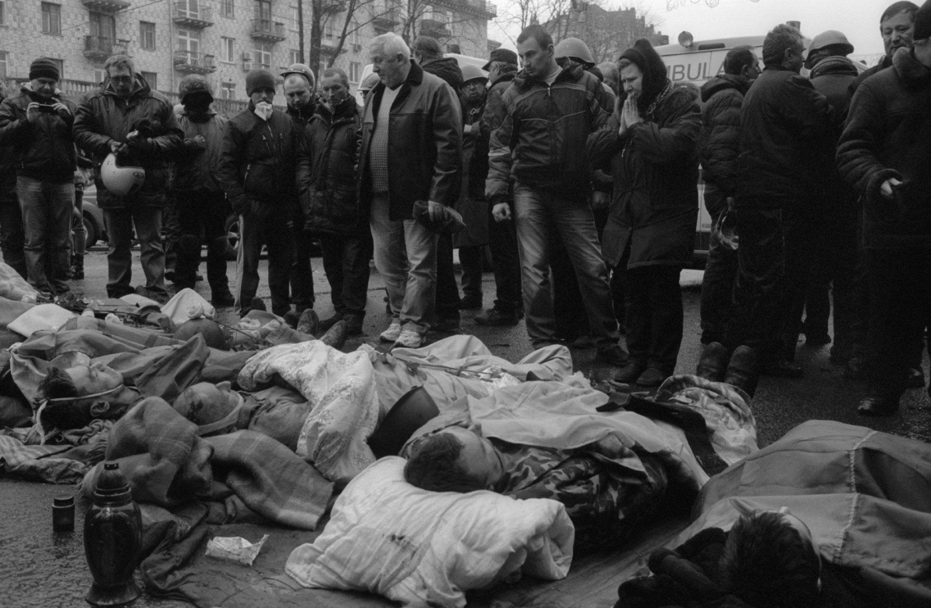 Protesters killed by snipers on Maidan. Kyiv, February 20, 2014. Photo: Oleksandr Glyadyelov 