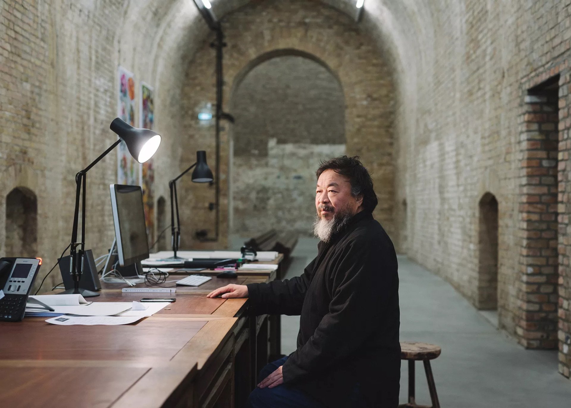 Portrait of Ai Weiwei in his Berlin studio, Berlin, Germany 2016. (Source: Artsy/Wolfgang Stahr)