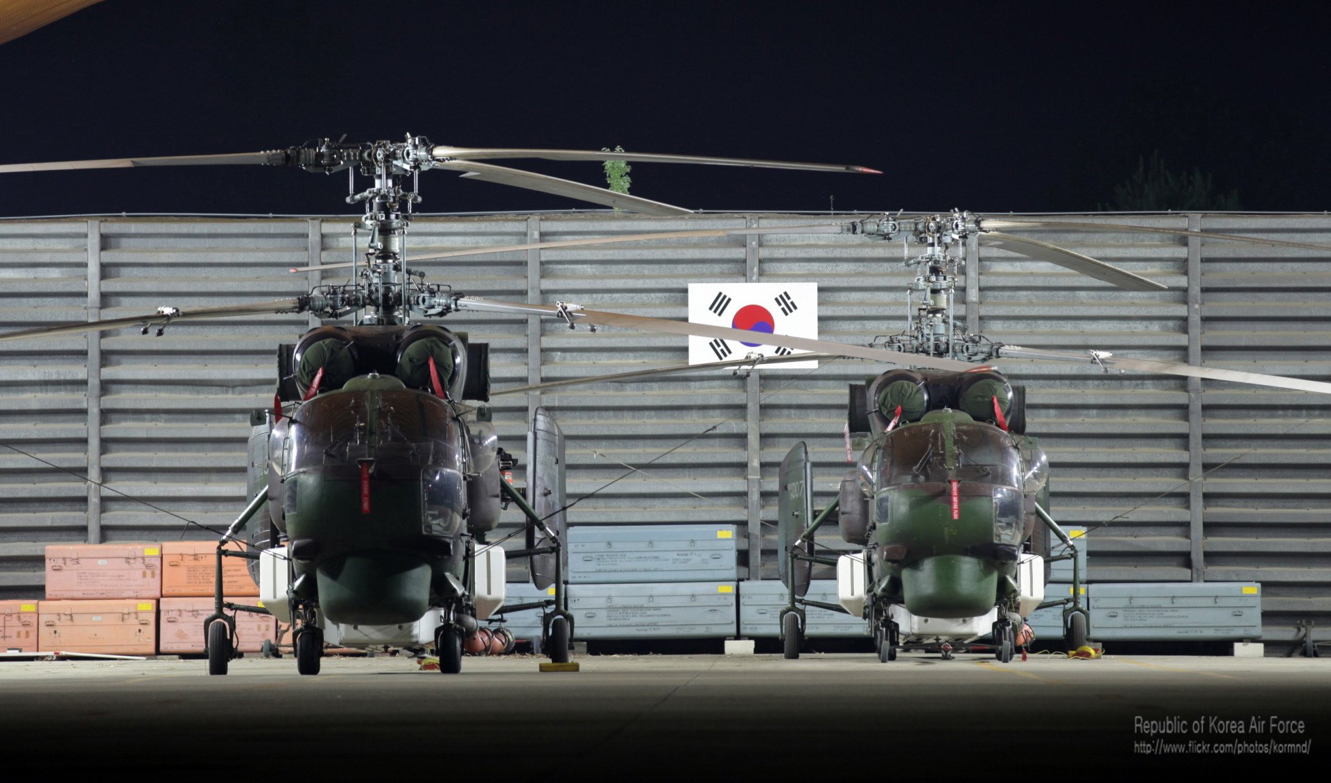 South Korean Ka-32 helicopters at the airbase in 2012. South Korean Ka-32 helicopters at the airbase in 2012.