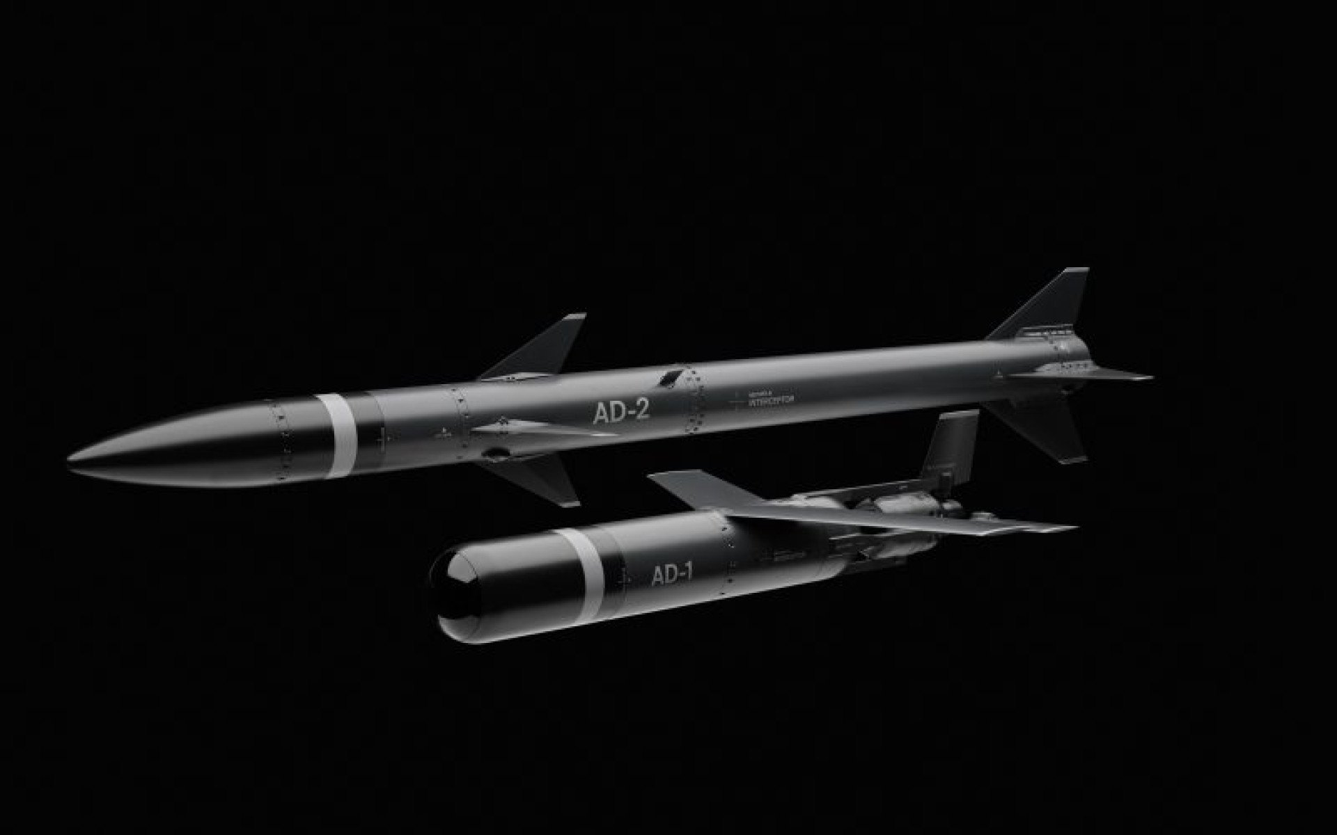 The AD-1 Inferno and the AD-2 Ambush interceptor missiles. The AD-1 Inferno and the AD-2 Ambush interceptor missiles.