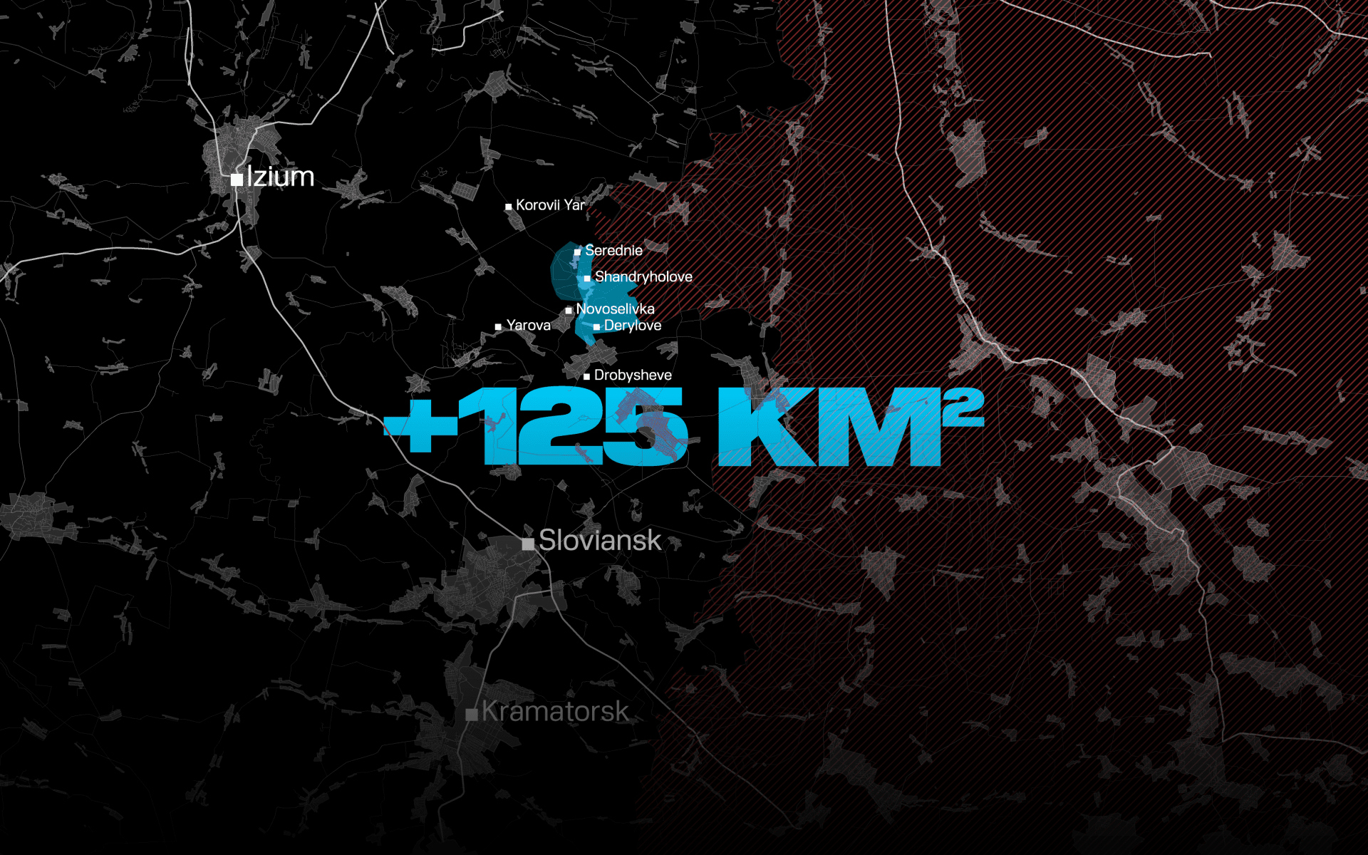 Ukrainian forces have taken control of 125 square kilometers of territory, 50 square kilometers of which were liberated from Russian occupation. (Illustration: UNITED24 Media)