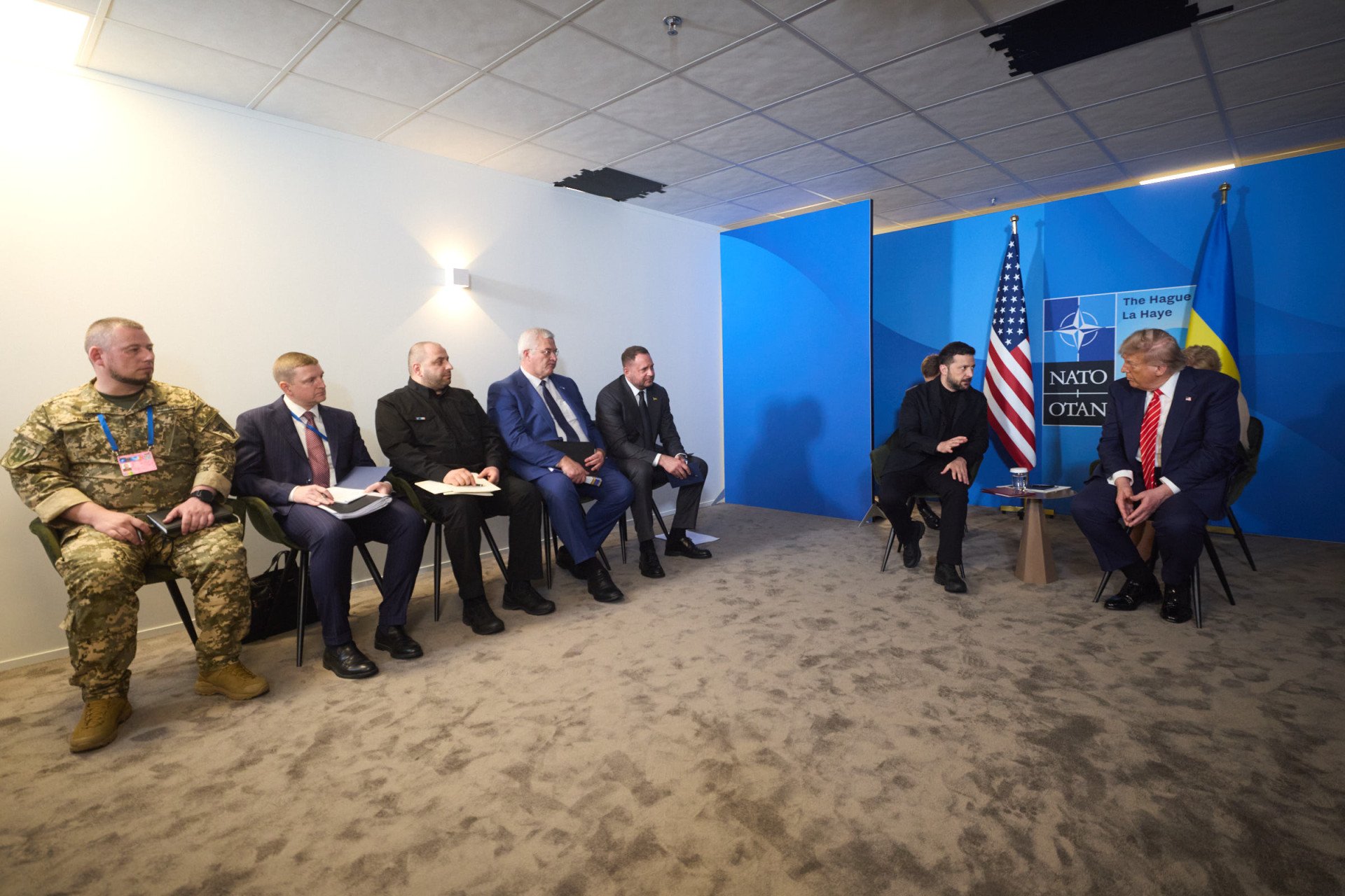Ukrainian President Volodymyr Zelenskyy and US President Donald Trump hold a bilateral meeting with their delegations during the NATO summit in The Hague on June 25, 2025. Photo: Office of the President of Ukraine Ukrainian President Volodymyr Zelenskyy and US President Donald Trump hold a bilateral meeting with their delegations during the NATO summit in The Hague on June 25, 2025. Photo: Office of the President of Ukraine