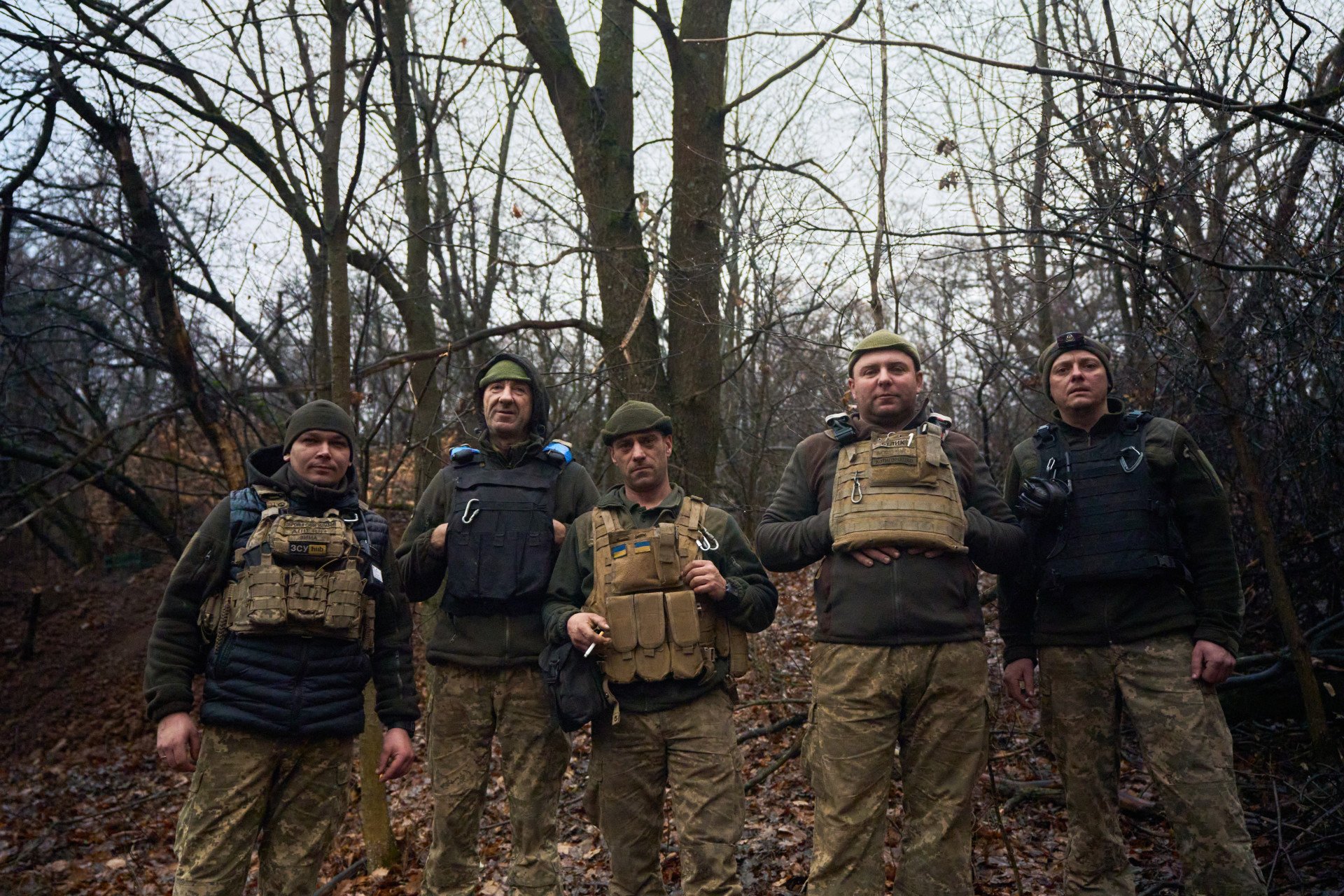 The Bohdana’s brothers-in-arms proudly pose for a group picture. They only got to this position recently, but how long they’ll have to stay to man it is unclear. Their only certainty is the strength of the bonds forged between them under the enemy fire, a bond forged in the hope of a free Ukraine. 