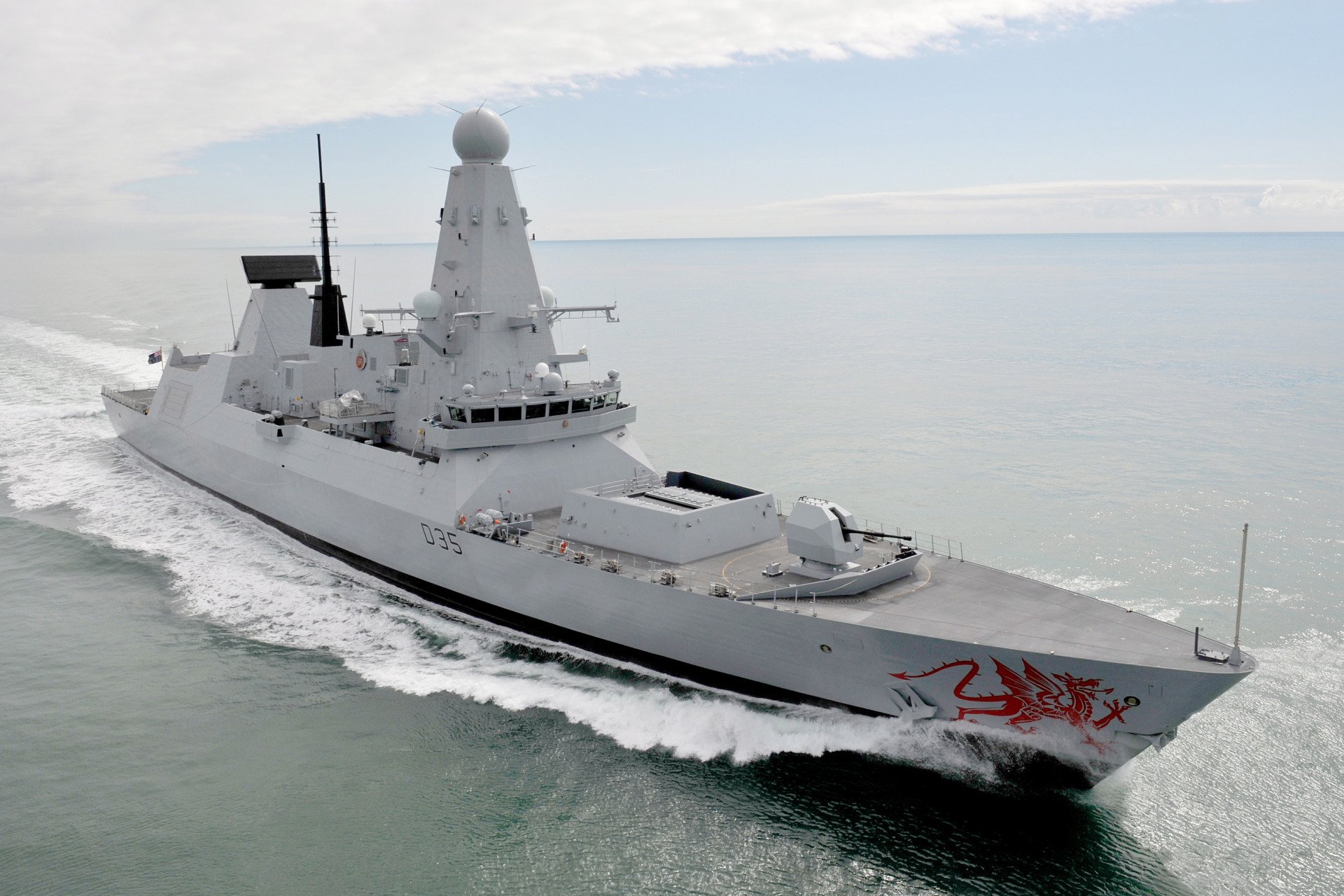 Type 45 destroyer HMS Dragon exercising in the English Channel, 2011. (Source: Wikimedia) Type 45 destroyer HMS Dragon exercising in the English Channel, 2011. (Source: Wikimedia)