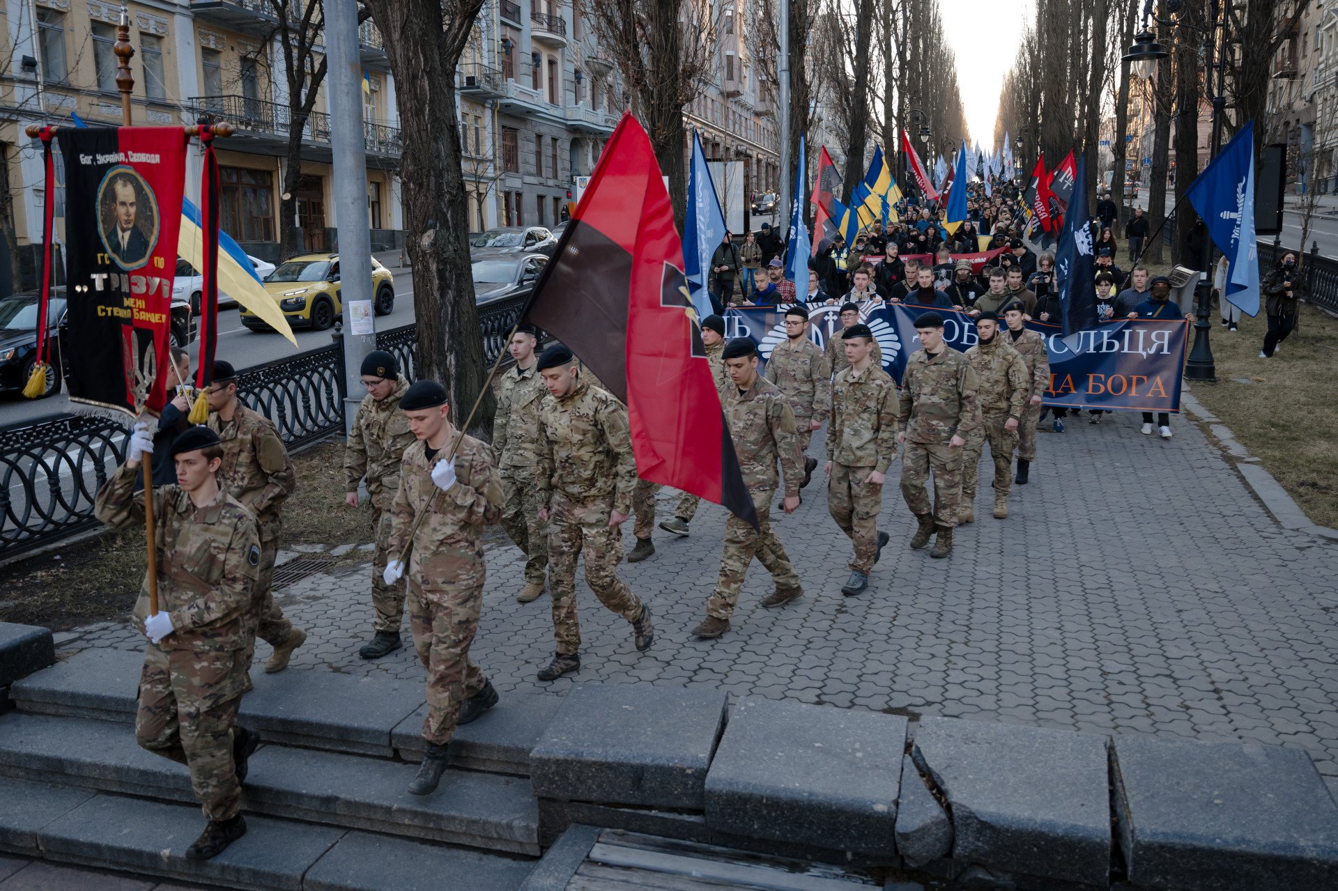 MAR 14 — Kyiv marches. Young Ukrainians take to the streets on Military Volunteer Day — a generation raised in wartime. (Photo by Viacheslav Ratynskyi @slavaratynski)
