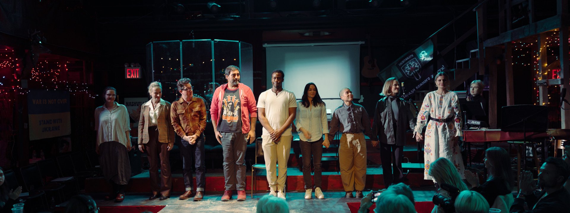 Diary of War cast at New York City’s West End Theatre stage, a project that turns Ukrainian testimonies into theater reading, created by Daria Kolomiec and directed by Musa Gurnis, Diary of War Cast New York Theatre Reading