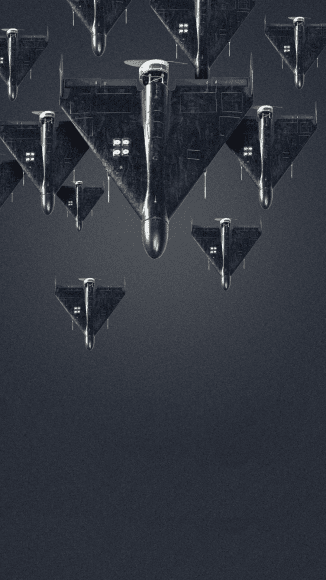 A fleet of Russian Shahed drones