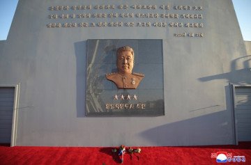 Plaque honoring Choe Hyon installed on the destroyer’s superstructure. (Source: KCNA) Plaque honoring Choe Hyon installed on the destroyer’s superstructure. (Source: KCNA)
