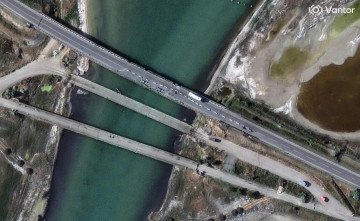 Consequences of the strike on the bridge over the North Crimean Canal in the village of Stavky, Kherson Oblast, June 20, 2026. (Source: Vantor)