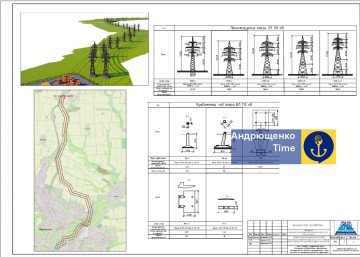 Planos técnicos y diseños que muestran los planes rusos para reconstruir las líneas eléctricas de 110 kV que conducen a la subestación de Azovstal en Mariúpol. (Fuente: Andriushchenko Time)