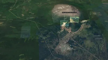 Satellite image showing new roads and construction sites around Object 1335. (Source: The Sunday Times)