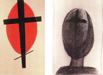 Kazimir Malevich, “Black Cross on a Red Oval,” 1927. (Source: Zaxid.net)